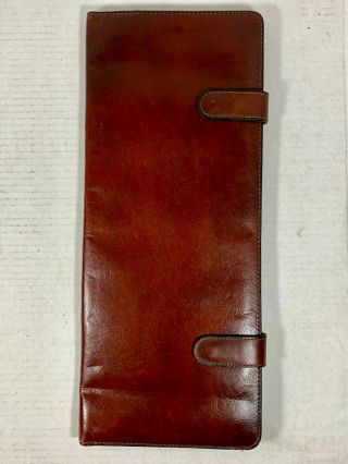 Vintage Men’s Bosca Brown Leather Travel Tie Case - Hand Stained Hide