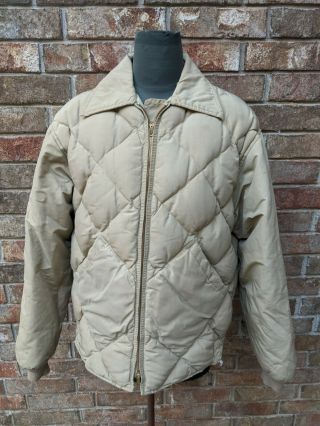 Vtg 60s 70s Eddie Bauer Down Blizzard Proof Quilted Jacket Coat Medium