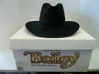 Vintage Bailey Cowboy Hat X Double X Fur Blend Size 7 1/4 W Box