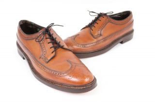 Vintage Florsheim Imperial Leather Wing Tip Oxford Dress Shoes Usa Mens 14 Aa