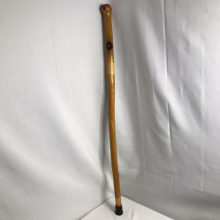 Rare Carved Wood Cane/walking Stick 35 Inch Folk Art Fleur De Lis /collie Dog