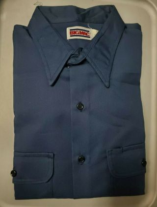 Vintage Jc Penneys Big Mac Blue Work Shirt Size Xl 17 - 17 1/2 Nwot Usa Made
