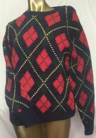 Vintage Polo Ralph Lauren Sweater Size Xl 100 Wool Colorful Knitted Warm Thick