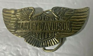 Vintage Harley Davidson Motorcycle Wings Bar Shield Belt Buckle Chicago