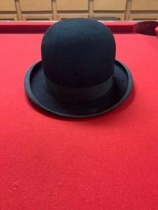 Rare Vintage Black Stetson Bowler Derby Hat