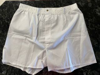 Vintage 70s Boxer Shorts NOS 3 White Cotton Dacron Polyester Blend Size 38 USA 2