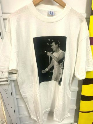 Vtg 80s/90s Freddie Mercury Live Aid Queen Rock T Shirt - Sz Xl