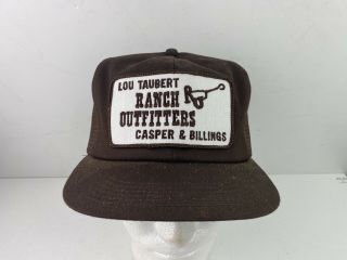 Vintage Lou Taubert Ranch Outfitters K Brand Mesh Snapback Patch Trucker Hat Usa