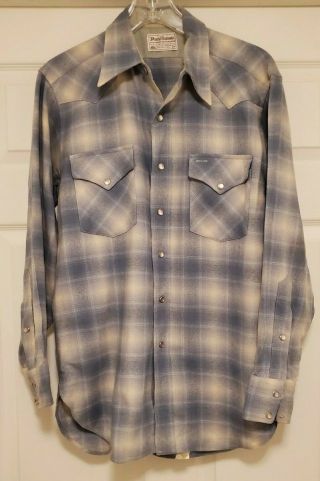 True 70s Vintage Pendleton Western Wear M Wool Cowboy Shirt Rare