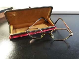 Vintage 14k Gold Fill Cottet Octogon Eyeglass Frames 45/18 - 5 1/4 20/000 France