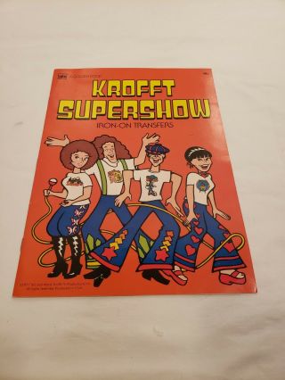 Vintage Krofft Supershow Iron - On Transfers Book,  Six Transfers,  1977,  Hot Peel