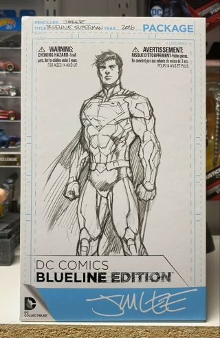 Superman Black And White By Jim Lee Action Figure - Sdcc Exclusive Blueline