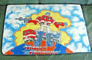 Vintage 1984 Transformers Optimus Prime Pillowcase