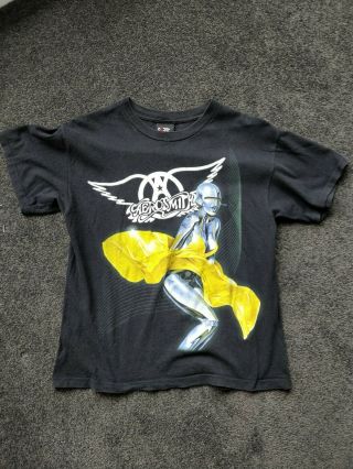 Vintage 2001 Aerosmith Just Push Play Concert Tour T Shirt Size M Travis Scott