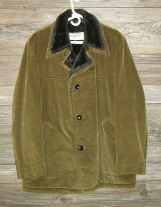Vintage Mcgregor Size 42 Mens Faux Fur Sherpa Lined Corduroy Ranch Barn Jacket