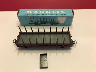 Vintage Marklin Ho Scale Open Platform Truck With Stakes 4607 W/original Box