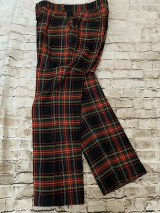 Ll Bean Vintage Hipster Mens Tartan Plaid Vintage Golf Pants Wool 1950’s Rare 35