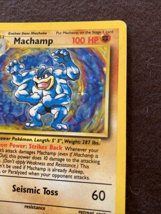 1999 Pokemon 1ST EDITION Base Set - MACHAMP - Holo Foil Rare Card 8/102 3