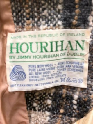 Vintage Irish Jimmy Hourihan Dublin Ireland Pure Wool Plaid Cape 2