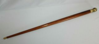 Vintage Wood Brass Walking Stick/cane With Hidden Flask