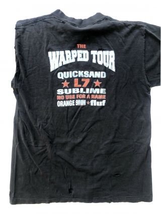 Vintage 90’s The Warped Tour 1995 Shirt Quicksand L7 Sublime Fluf Punk Rock Lg