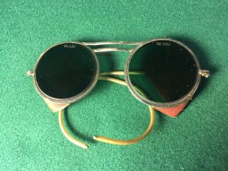 Vintage Willson Safety Glasses Goggles Steampunk Welding Green