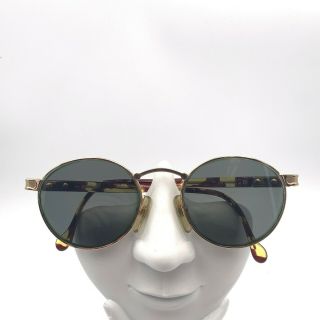 Vintage Hugo Boss Carrera 5176 40 Gold Metal Oval Sunglasses Frames Only