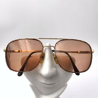 Vintage Monsieur Daniel Brown Gold Metal Aviator Sunglasses France Frames Only