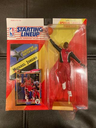 1992 Michael Jordan Kenner Starting Lineup Figure,  Card,  Poster - Chicago Bulls