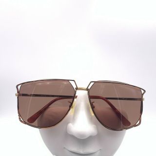 Vintage Tura 425 Brown Gold Metal Oval Sunglasses Frames