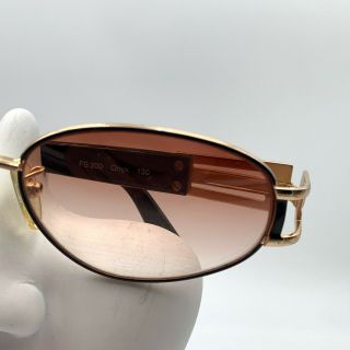 Vintage Fendi FS 209 Onyx Black Gold Metal Oval Sunglasses Italy FRAME ONLY 3