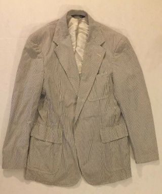 Vintage Men’s Polo Ralph Lauren Blazer 40R Made In USA Jacket Seersucker 3