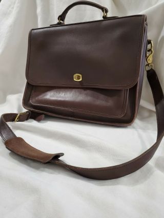 Vintage Coach Leather Messenger Bag Brown Made In Usa