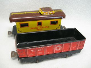 Vintage Marx Wind Up Mechanical Tin Litho Train 3824 U.  P.  & Seaboard 91257 Guc