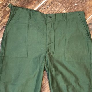 Vintage 50s US Army OG 107 Button Fly Utility Pants Mens 42x27 Military Trousers 2
