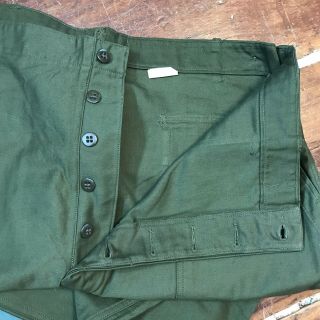 Vintage 50s US Army OG 107 Button Fly Utility Pants Mens 42x27 Military Trousers 3