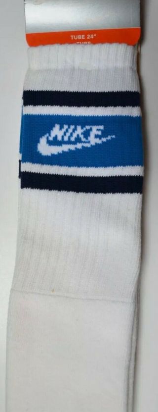Vintage Nike Thick 80 Hi - Bulk Acrylic White & Blue Tube Socks