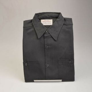 M Mens 1960s Nos Reliance Charcoal Gray Work Shirt Uniform Service 60s Vtg