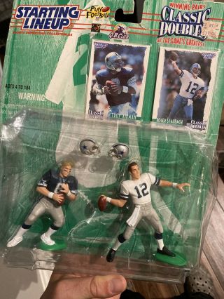 Nfl Football Classic Doubles Troy Aikman & Roger Staubach Starting Lineup Figure