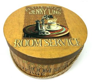 Vtg Petite Hotel Jenny Lind Room Service Hat/wig Box Carry Case With Rope Handle