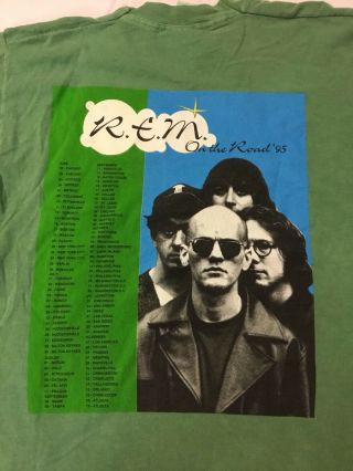 Vintage 1995 95 R.  E.  M.  Rem On The Road Tour Shirt Large Sights Noise