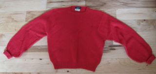 Vintage Baggy Shag By Lord Jeff Red Mohair And Wool Sweater Medium Bell Sleeve