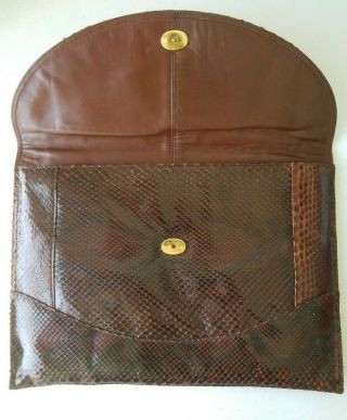 Rowelt Burdines Snakeskin Leather Clutch Purse Portfolio made in Spain Vintage 3