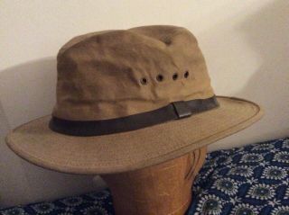 Mens Vintage Filson Tin Cloth Packer Hat 1970’s Size Large