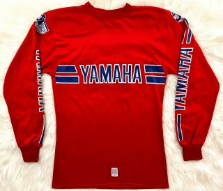 Vintage 80s Yamaha Motorcycle Racing Motocross Jersey Long Sleeve T Shirt M Rare