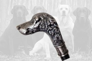 Cane Labrador Retriever Dog Head / Gentlemen’s Walking Stick / Art Deco Style