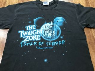 LARGE - Vtg Disney The Twilight Zone Tower of Terror Faded T - shirt 2