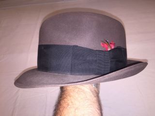 Vguc Vintage Dobbs York Fedora Hat 6 7/8 Brown