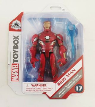 Disney Store Marvel Iron Man Action Figure With Repulsor Blasts Toybox 5.  25 "