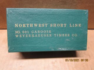Box Ho Scale Northwest Short Line N0.  001 Weyerhaeuser Timber Co Brass Caboose